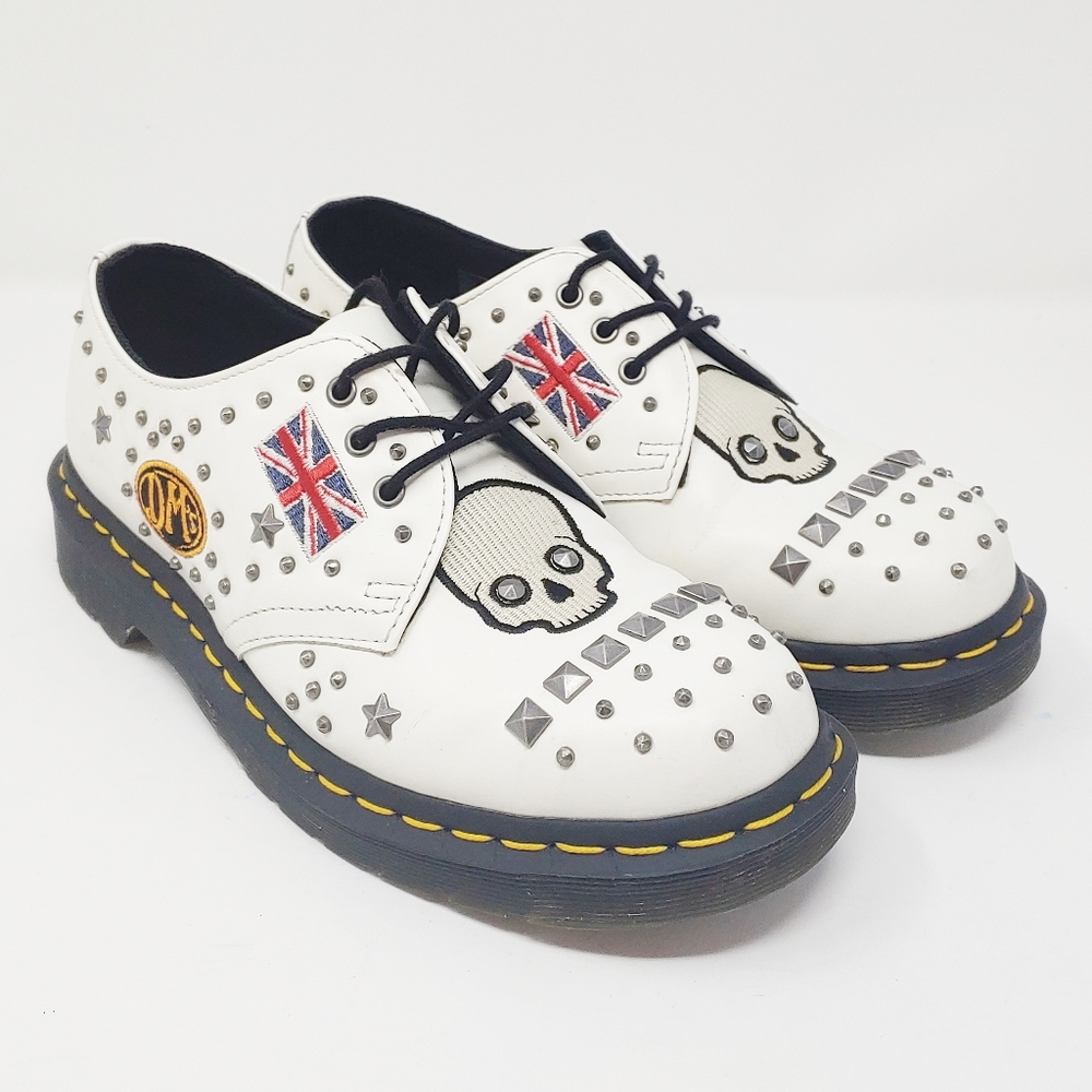 Dr.Martens Rock & Roll White Studded 1461 Oxford
